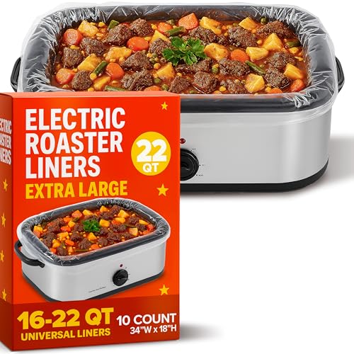 Extra große Brätereinlagen, passend für 16–22 Qt ovale Bräter, Einweg-Kochbeutel für Slow Cooker, mit Zwickel von Stock Your Home