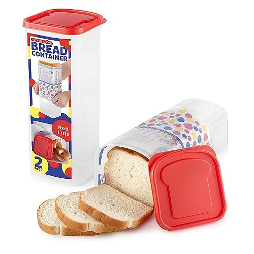 Stock Your Home Brotbehälter (2 Stück) Brotlaibhalter, Frischbrot-Aufbewahrungsbehälter, transparenter Sandwich-Brotbehälter, Brothalter – Brotkasten für Brötchen, Bagel und Brotlaib, Brotkasten aus von Stock Your Home