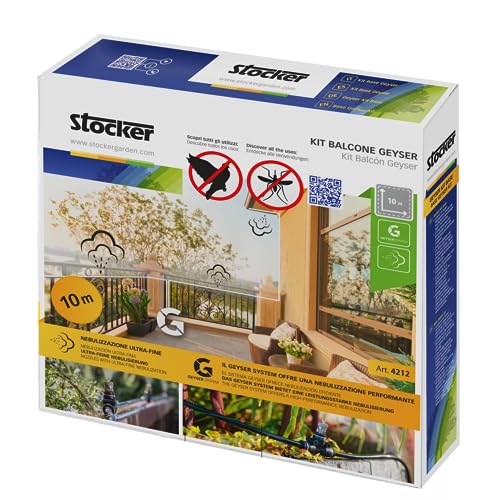 STOCKER - Balkon Geyser Set 10 m Schlauch + 3 Düsen + 3 T-Verbindungen + 1 Kappe von Stocker