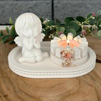 Engel Auf Tablett Engeldeko Mit Häuser-Teelichthalter Oder Kleiner Vase Engel Auf Tablett Engeldeko Mit Häuser-Teelichthalter Oder Kleiner Vase von Stoeberland