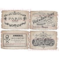 4 French Vintage Label | B Auf A , Decalfolie, Wasserschiebefolie Laser Transferfolie, Möbel, Papier von StoeberlustKreativ