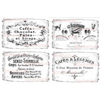 4 French Vintage Label Schwarz Weiß Auf A , Decalfolie, Wasserschiebefolie Laser Transferfolie, Möbel, Papier von StoeberlustKreativ