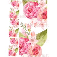 4 X Rosafarbene Rosen Auf A4 Decalfolie, Wasserschiebefolie Laser A Transferfolie, Möbel, Papier, Möbeltattoo Shabby Chic von StoeberlustKreativ