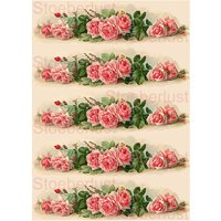 5 X Rosa Rosen Auf Beige Shabby Wasserschiebefolie Laser Wasserfest Hintergrund Transparent Möbeltattoo Abziehbild Chic von StoeberlustKreativ