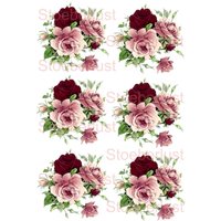 6 X Rosen Auf A4 Shabby Wasserschiebefolie Laser Oder Rub On Sticker Wasserfest Hintergrund Transparent Möbeltattoo Abziehbild Chic von StoeberlustKreativ