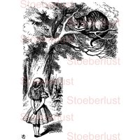 Alice Im Wunderland Grinsekatze Baum Decal Wasserschiebefolie Abziehbild Wasserfest Transferfolie, Möbeltattoo, Papier, Verschiedene Größen von StoeberlustKreativ