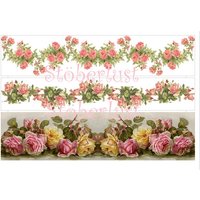 Decal Shabby Chic Laser Wasserfest 3 X Rosenband Rosengirlande Auf A 4 Schwarz Hintergrund Transparent Möbeltattoo Abziehbild von StoeberlustKreativ