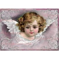 Engel Cherub Shabby Lila - Sepia Wasserschiebefolie Abziehbild Wasserfest Transferfolie, Möbeltattoo, Papier, Verschiedene Größen von StoeberlustKreativ