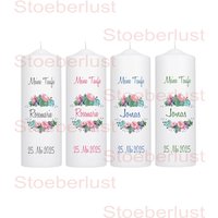 Folie Für Taufkerze Blumenkranz 1 Personalisiert, Kerzen 25 cm X 8 Dm, Oder 13 6cm Dm , Auf Wunsch Auch Mit Taufspruch Diy von StoeberlustKreativ