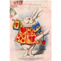 Kaninchen Alice Rosen Vintage Shabby Decalfolie Wasserschiebefolie Wasserfest, Transferfolie, Möbel, Papier, Verschiedene Größen, Material von StoeberlustKreativ