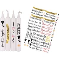 Kerzensticker, Silvester Diverse Sprüche, Für Kerzen, Mitbringsel Silvester, Material Wasserschiebefolie, Abziehbildchen Diy Bastelfans von StoeberlustKreativ