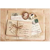 Vintage Briefe Sepia Shabby Decal Abziehbild Wasserfest Transferfolie, Möbeltattoo, Papier, Verschiedene Größen von StoeberlustKreativ