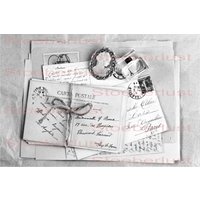 Vintage Briefe Shabby Schwarz Weiß Decal Abziehbild Wasserfest Transferfolie, Möbeltattoo, Papier, Verschiedene Größen von StoeberlustKreativ