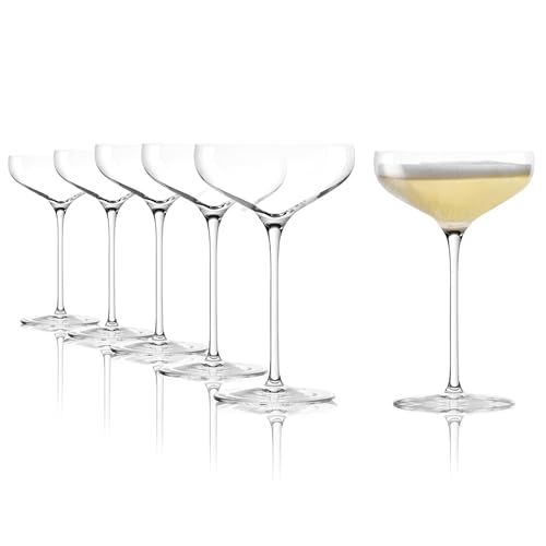 Stölzle Lausitz Champagnerschalen Swing 6er Set 300 ml/Sektschale aus hochwertigem Kristallglas/als Champagner-, Cocktail- oder Sektschalen/spülmaschinenfestes Coupette Glas von Stölzle Lausitz