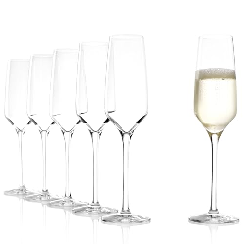Stölzle Lausitz Sektgläser Experience 6er-Set 190ml – Elegante Champagner Gläser ideal für Sekt & Prosecco – Hochwertiger Sektkelch aus Kristallglas – Spülmaschinen- & Stoßfest, Made in Germany von Stölzle Lausitz
