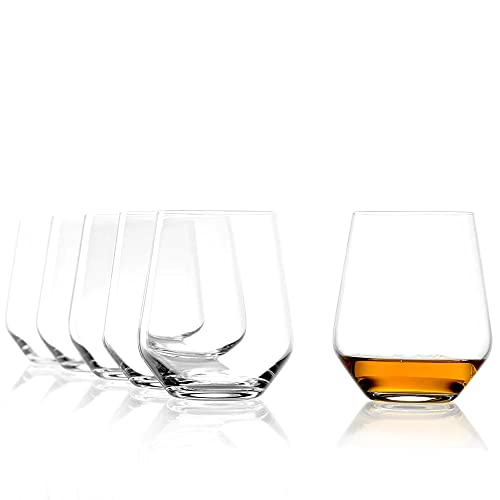 Stölzle Lausitz Whisky Glas Quatrophil 6er Set I Bleifreies Kristallglas I Hochwertige Whiskey Gläser I spülmaschinentauglich I Einzigartige Gläser für den besonderen Anlass (370 ml) von Stölzle Lausitz