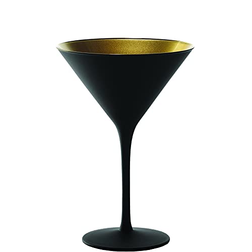 Stölzle Lausitz Cocktailschale Elements 240ml I Martini Gläser 6er Set I Schwarz (matt) Gold I Cocktailgläser spülmaschinenfest & stoßfest I hochwertiges Kristallglas I Martinigläser von Stölzle Lausitz