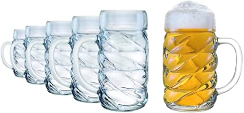 Stölzle Lausitz Bierkrug Diamond / 6er Set Bierkrüge 0,5 Liter mit Schild/Stabiler Bier Krug/Biergläser 0,5 Liter aus Soda Lime Glas/Bierseidel 0,5l Spülmaschinengeeignet von Stölzle Lausitz