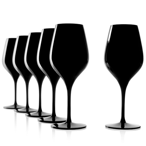 Stölzle Lausitz Exquisit Tasting Glas 350 ml I Verkostungsglas 6er Set I Blind Tasting Glass I Special Glasses I für Weinverkostungen Rotweine & Weißweine I spülmaschinenfest (Schwarz) von Stölzle Lausitz