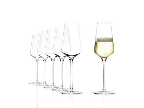 Stölzle Lausitz Champagner Glas Starlight/Champagner Gläser Set 6-teilig/Hochwertige Sektgläser aus Kristallglas/Aperitif Gläser/Prosecco Gläser/Sektflöten Glas von Stölzle Lausitz
