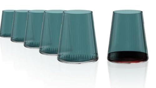 Stölzle Lausitz Gläser Symphony 400 ml Blaugrün I Trinkgläser 6er Set I Gläser-Set spülmaschinenfest I hohe Stoßfestigkeit I Universalgläser als Wassergläser & Saftgläser & Longdrinkgläser von Stölzle Lausitz