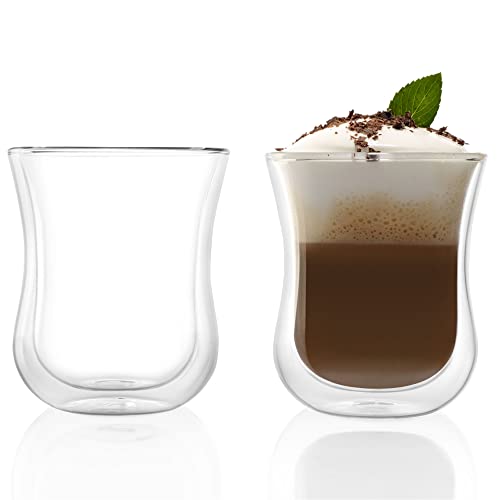 Stölzle Lausitz Doppelwandige Gläser Coffee 'N More 2er Set I Thermogläser geeignet als Teegläser, Cappuccino Gläser und Kaffeegläser I Milchkaffee Gläser Gläser – 180 ml von Stölzle Lausitz