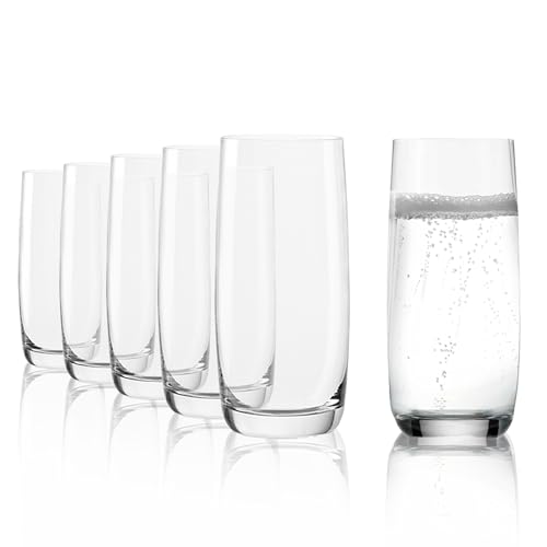Stölzle Lausitz Longdrinkgläser Weinland 6er-Set 390 ml – Elegante Allroundgläser ideal für Cocktails, Drinks, Wasser & Säfte – Hochwertige Wassergläser aus Kristallglas – Spülmaschinen- & Stoßfest von Stölzle Lausitz