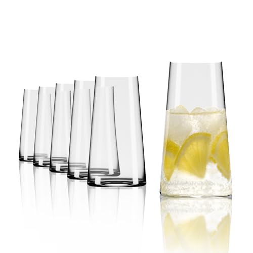 Stölzle Lausitz Longdrinkgläser Power 458 ml/ 6er Set Trinkgläser/Cocktailgläser/hochwertiges Longdrinkgläser Set in edlem Design/Gin Gläser/Highball Gläser von Stölzle Lausitz