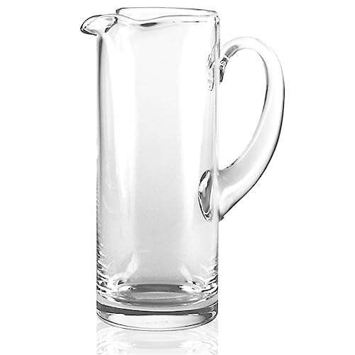 Stölzle Lausitz Wasserkrug Glas Mundgeblasen/Stabiler Glaskrug 1,25 Liter/Hochwertiger Glas Krug und Karaffe Glas geeignet als Wasserkaraffe, Karaffe für Limonade, Saftkrug von Stölzle Lausitz