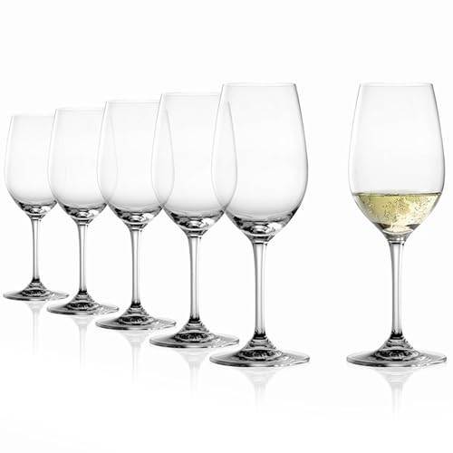 Stölzle Lausitz Weißweingläser Event 6er-Set 360 ml – Weingläser ideal für schwere Weißweine & mittelschwere Rotweine – Edle Weißweinkelche aus Kristallglas – Spülmaschinenfest & Made in Germany von Stölzle Lausitz