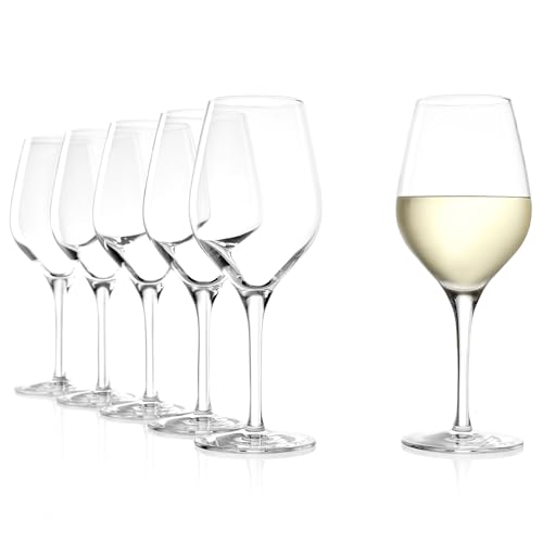 Stölzle Lausitz Weißweingläser Exquisit 6er-Set 350 ml – Hochwertige Weingläser ideal für schwere Weißweine – Eleganter Weißweinkelch aus Kristallglas – Stoß- & Spülmaschinenfest, Made in Germany von Stölzle Lausitz