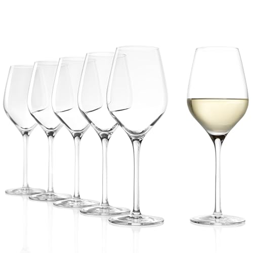 Stölzle Lausitz Weißweingläser Exquisit Royal 6er-Set 350 ml – Edle Weingläser ideal auch für leichte Rotweine & Rosé – Hochwertiger Weißweinkelch aus Kristallglas – Spülmaschinenfest &Made in Germany von Stölzle Lausitz