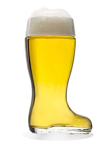 STÖLZLE LAUSITZ Bierstiefel 1 Liter I formschöne Biergläser I spülmaschinenfest I edles bleifreies Kristallglas I sehr bruchresistent I hochwertige Gläser I Stiefel-Glas groß von Stölzle Oberglas