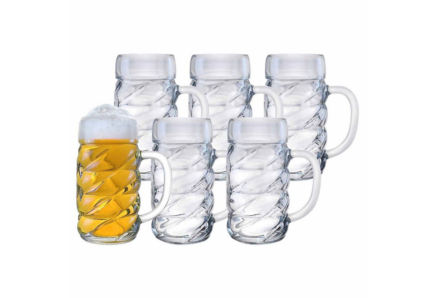 Stölzle Bierkrug Diamond Bierkrüge 0,3 Liter 6er Set, Glas von Stölzle