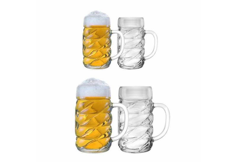 Stölzle Bierkrug Diamond Bierkrüge 4er Set, Glas von Stölzle