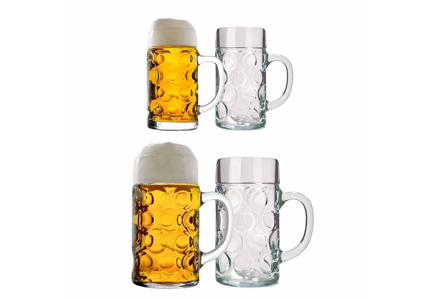 Stölzle Bierkrug Isar Bierkrüge 0,5l + 1l 4er Set, Glas von Stölzle
