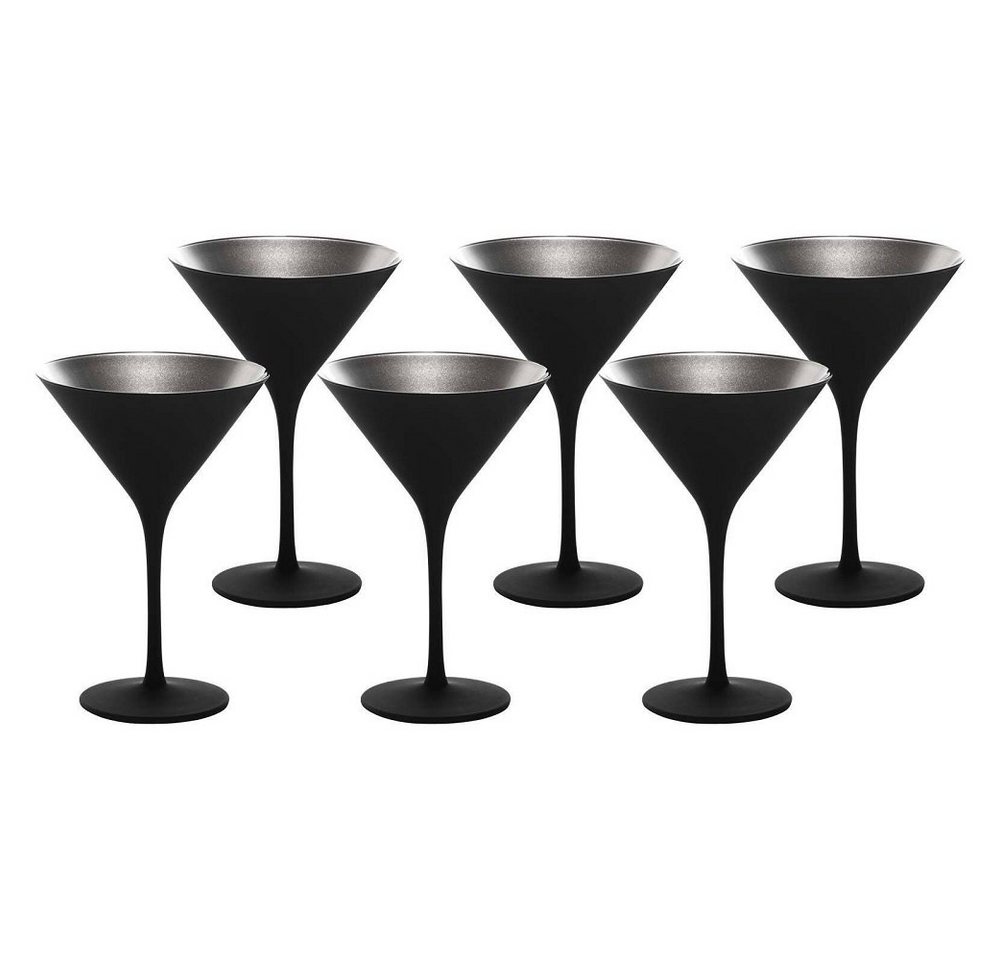 Stölzle Cocktailglas Stölzle Lausitz Elements Cocktail Schwarz-Silber (6er Set), Glas von Stölzle