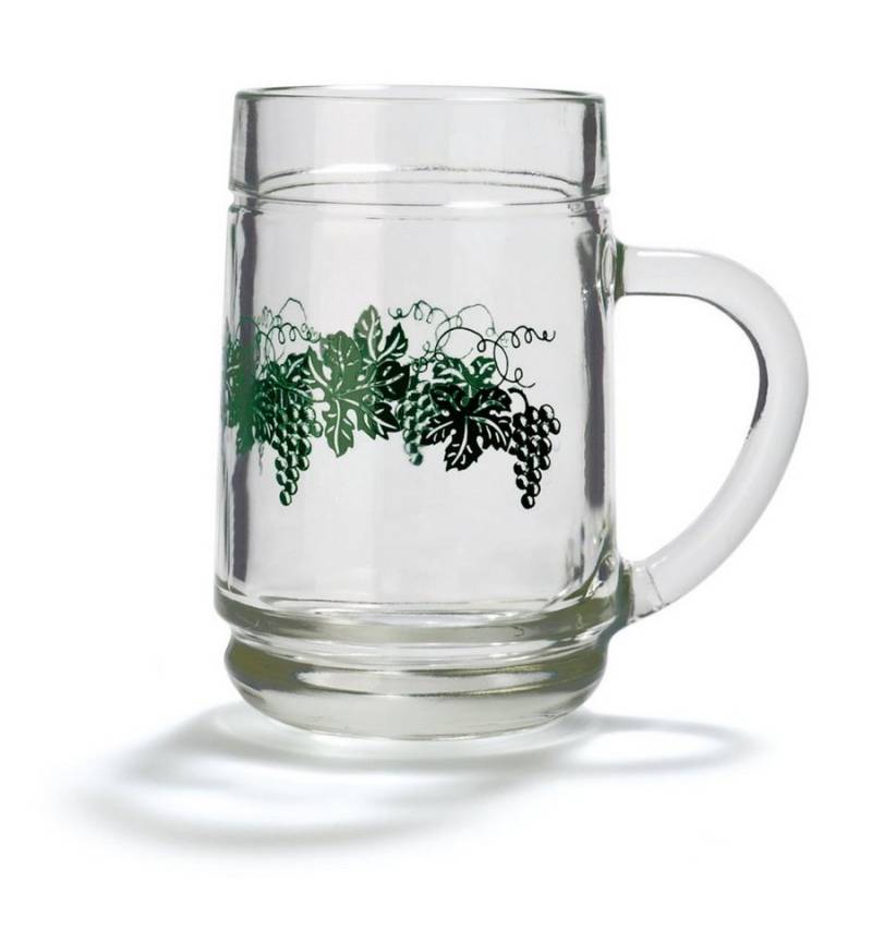 Stölzle Kanne Robuste Weinkanne 0,25L, 0.25 l, (Set, 6-St., 6x Weinkanne), spülmaschinenfest bruchsicher m. Weinlaub-Dekor von Stölzle