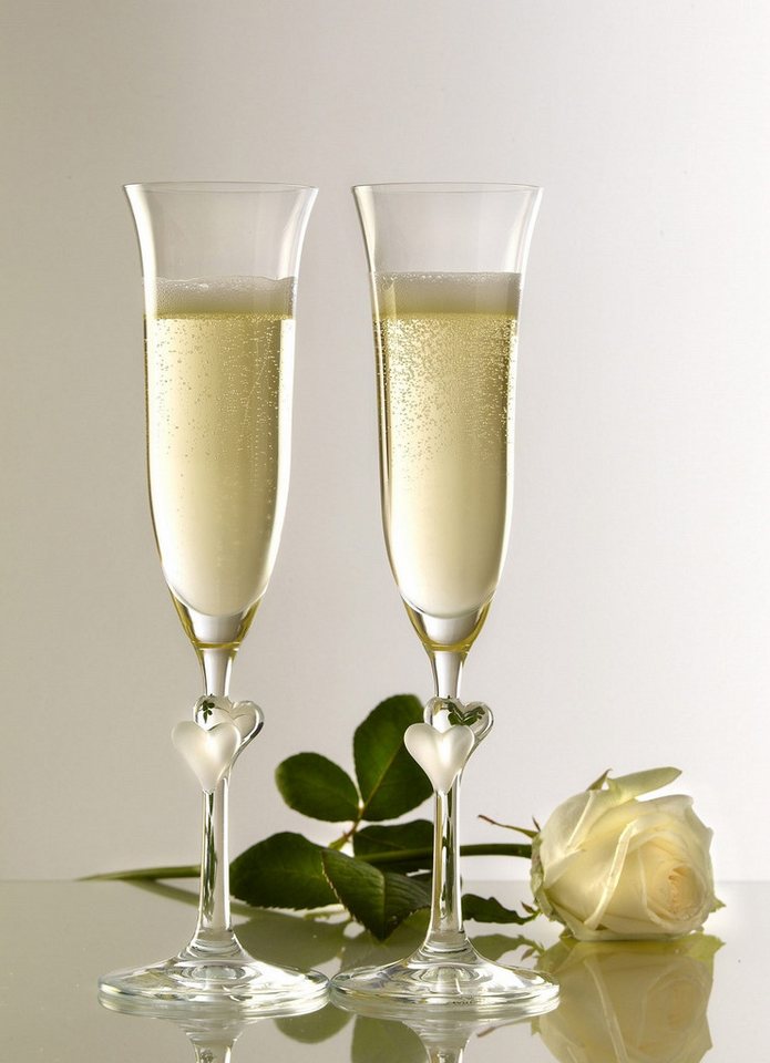 Stölzle Sektglas Stölzle Lausitz L`Amour Sektkelch satiniertes Herz 2er Set, Kristallglas Stölzle Sektglas Stölzle Lausitz L`Amour Sektkelch satiniertes Herz 2er Set, Kristallglas von Stölzle