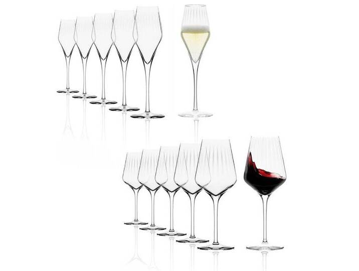 Stölzle Weinglas Lausitz Symphony Rotweinkelch/Champagnerkelch Set 12 teilig, Glas, weiß von Stölzle