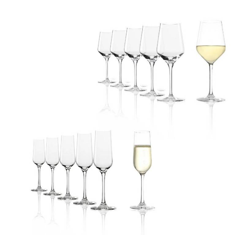 Stölzle Weinglas Stölzle Lausitz Revolution Weißweinkelch/Champagnerkelch Set 12 tlg., Kristallglas von Stölzle