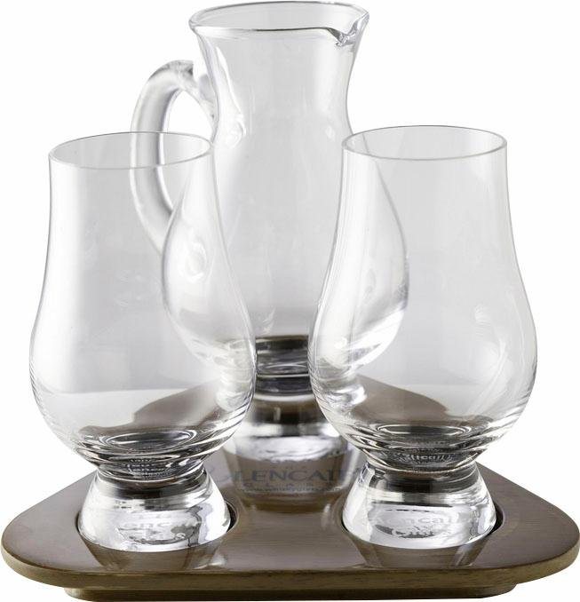 Stölzle Whiskyglas Glencairn Glass, Kristallglas, 2 Gläser, 1 Krug auf Tablett von Stölzle