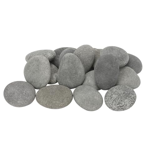 18 Stück Flache Steine zum Bemalen,3-5cm Glatte Kieselsteine zum Bemalen,Flache Kieselsteine zum Basteln,handverlesene Naturstein Aquarium Deko-Steine von Stoepeoco