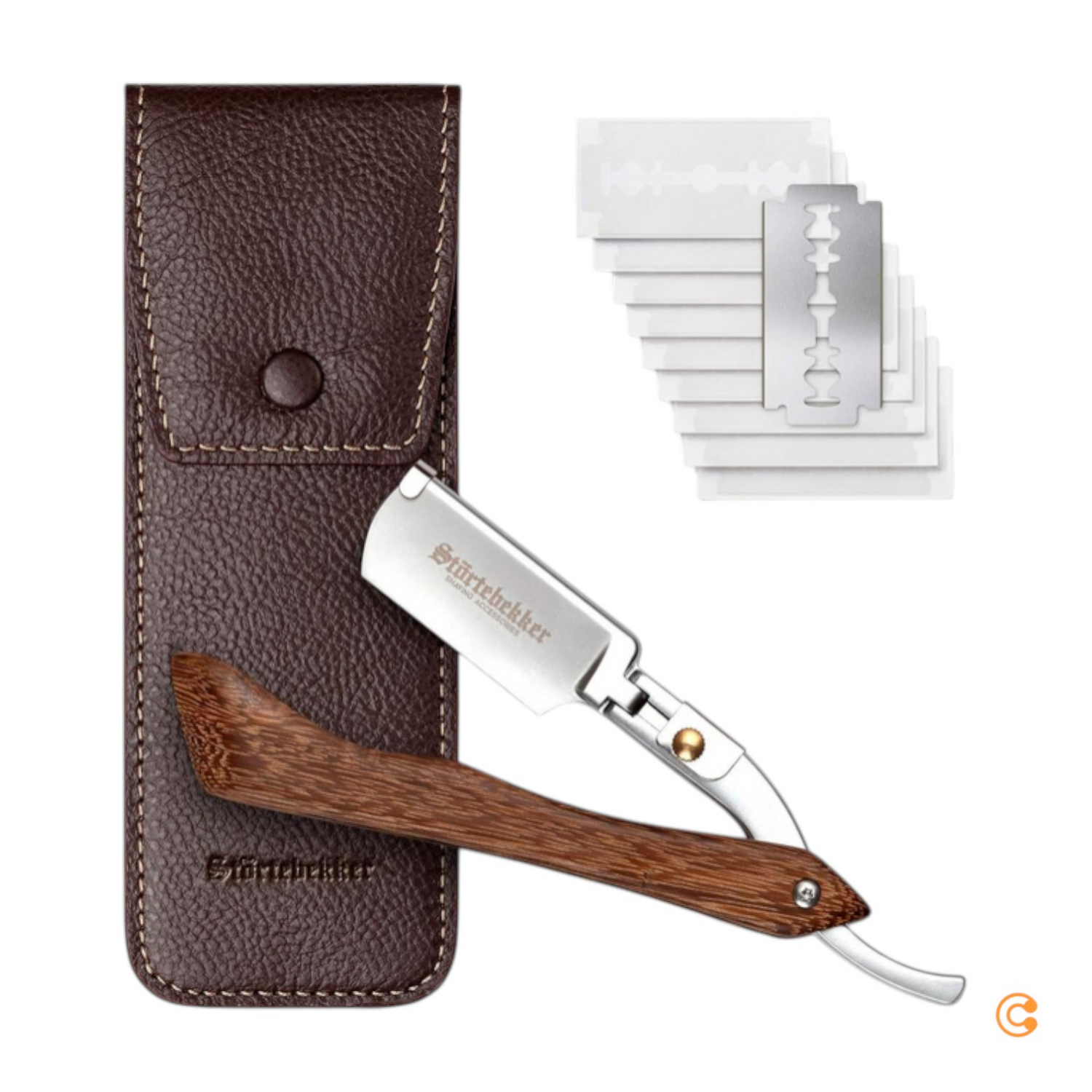 Störtebekker Rasiermesser Rasierer Bartrasierer 10 Klingen Etui Unvollständig B-Ware von Störtebekker