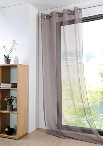 LOVELY CASA Monna Voile 140 x 280 cm Polyester Taupe 280 x 140 cm LOVELY CASA Monna Voile 140 x 280 cm Polyester Taupe 280 x 140 cm von Stof
