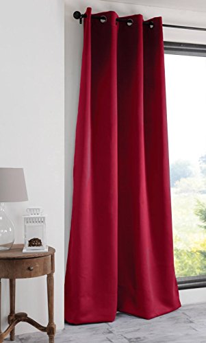 LOVELY CASA r91840014 Notte Vorhang Polyester Rot 140 x 280 von Stof