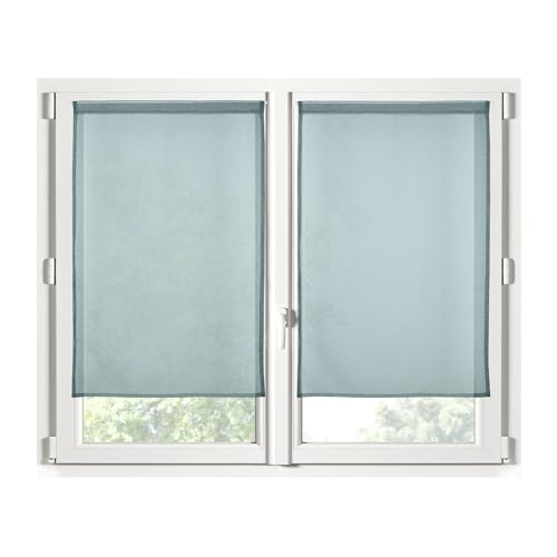 STOF - 1 Paar Scheibengardinen – Größe 60 x 160 cm – 100% Polyester – Farbe Eukalyptus – Modell Monna – Fenster – Privatsphäre und Transparenz – Uni STOF - 1 Paar Scheibengardinen – Größe 60 x 160 cm – 100% Polyester – Farbe Eukalyptus – Modell Monna – Fenster – Privatsphäre und Transparenz – Uni von Stof