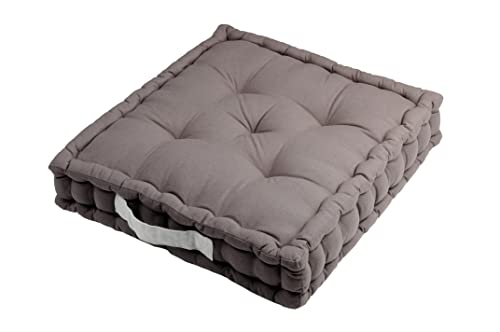 STOF - Bodenkissen Duo grau und Perle – einfarbig Größe 45 x 45 x 10 cm – ideale Dicke – Dicke und Gesteppte Füllung – bequem und elegant – Loft-Trend von Stof