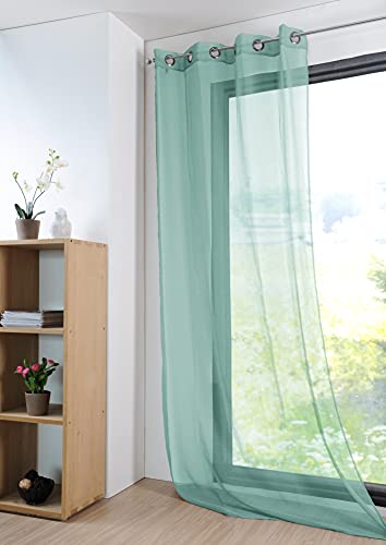 STOF - Voile Monna mit Ösen für Wohnzimmer oder Schlafzimmer – Größe 135 x 260 cm – Jade – Voile für Fenster oder Kleiderschrank – garantiert Privatsphäre – Dekoration – ideal für Haus STOF - Voile Monna mit Ösen für Wohnzimmer oder Schlafzimmer – Größe 135 x 260 cm – Jade – Voile für Fenster oder Kleiderschrank – garantiert Privatsphäre – Dekoration – ideal für Haus von Stof