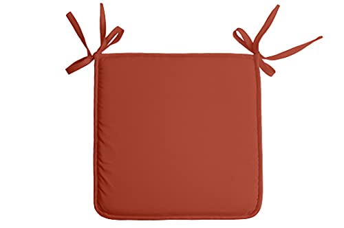 Stof Stuhlkissen – Größe 38 x 38 cm – 100% Polyester – Farbe Terracotta – Modell Nelson – außergewöhnliche Qualität – bequem und elegant – pflegeleicht von Stof